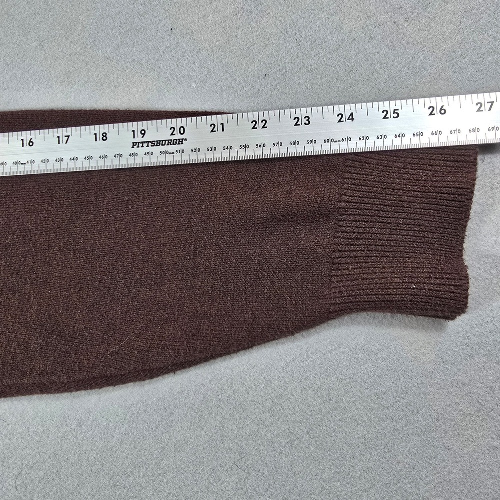 George Mens 3XL Brown Quarter Zip Sweater Colorblock Cotton Blend - Picture 7 of 8